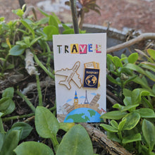 Load image into Gallery viewer, Travel Enamel Pin - Passport &amp; Airplane