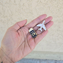 Load image into Gallery viewer, Travel Enamel Pin - Passport &amp; Airplane