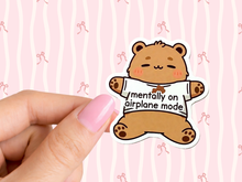 Load image into Gallery viewer, Mentally On Airplane Mode Teddy Bear Girly Memo
