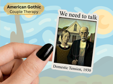 Load image into Gallery viewer, American Gothic Couple Therapy Chaotic Museum Art Painting