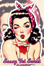 Load image into Gallery viewer, Sassy Yet Sweet Blow Kiss  Pinup Feminist Sass