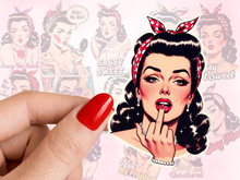 Load image into Gallery viewer, Middle Finger Pinup Feminist Sass