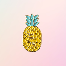 Load image into Gallery viewer, Eat Your Fruit Pineapple Enamel Pin - Pro Eyelash Extensions