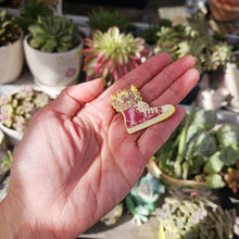 Load image into Gallery viewer, Red Flower Sneaker Enamel Pin - Every Step is Progress