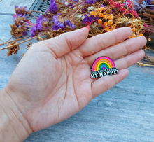 Load image into Gallery viewer, Rainbow You Can't Steal My Happy Pin - Pro Eyelash Extensions
